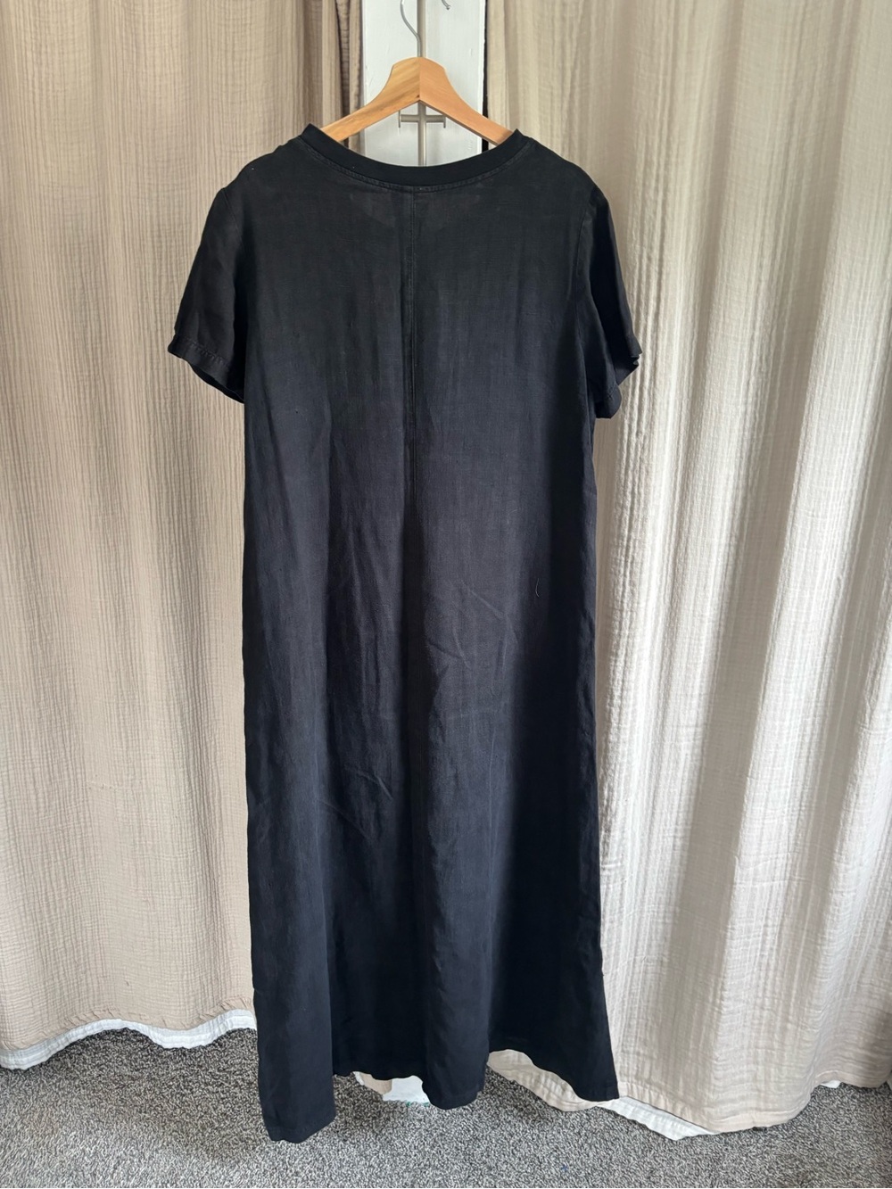 Vintage Blue Cactus Linen Maxi Dress- Large - Picture 8 of 10